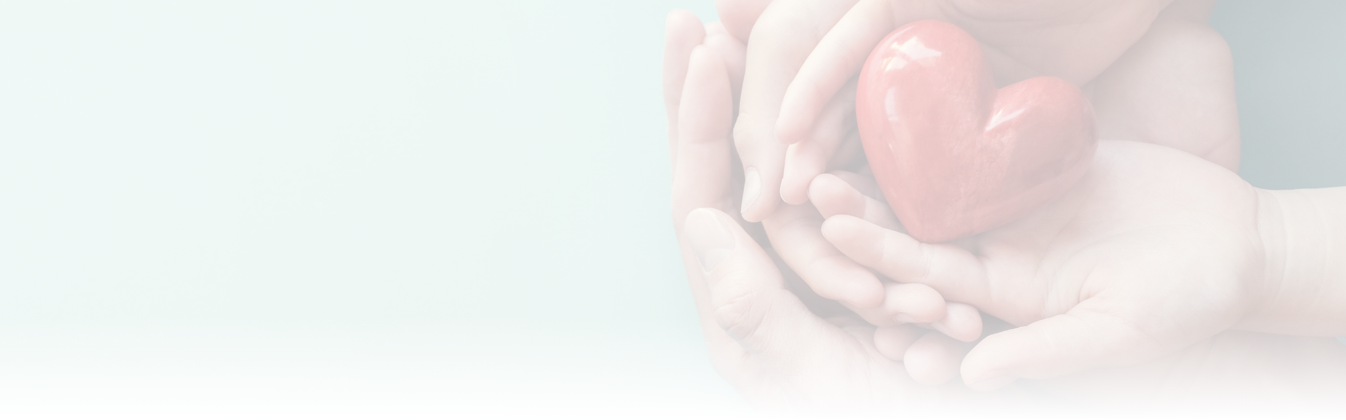 Cœur et mains illustration représentant les soins de santé